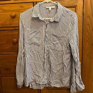 Love tree striped button up shirt with two pockets. Size small